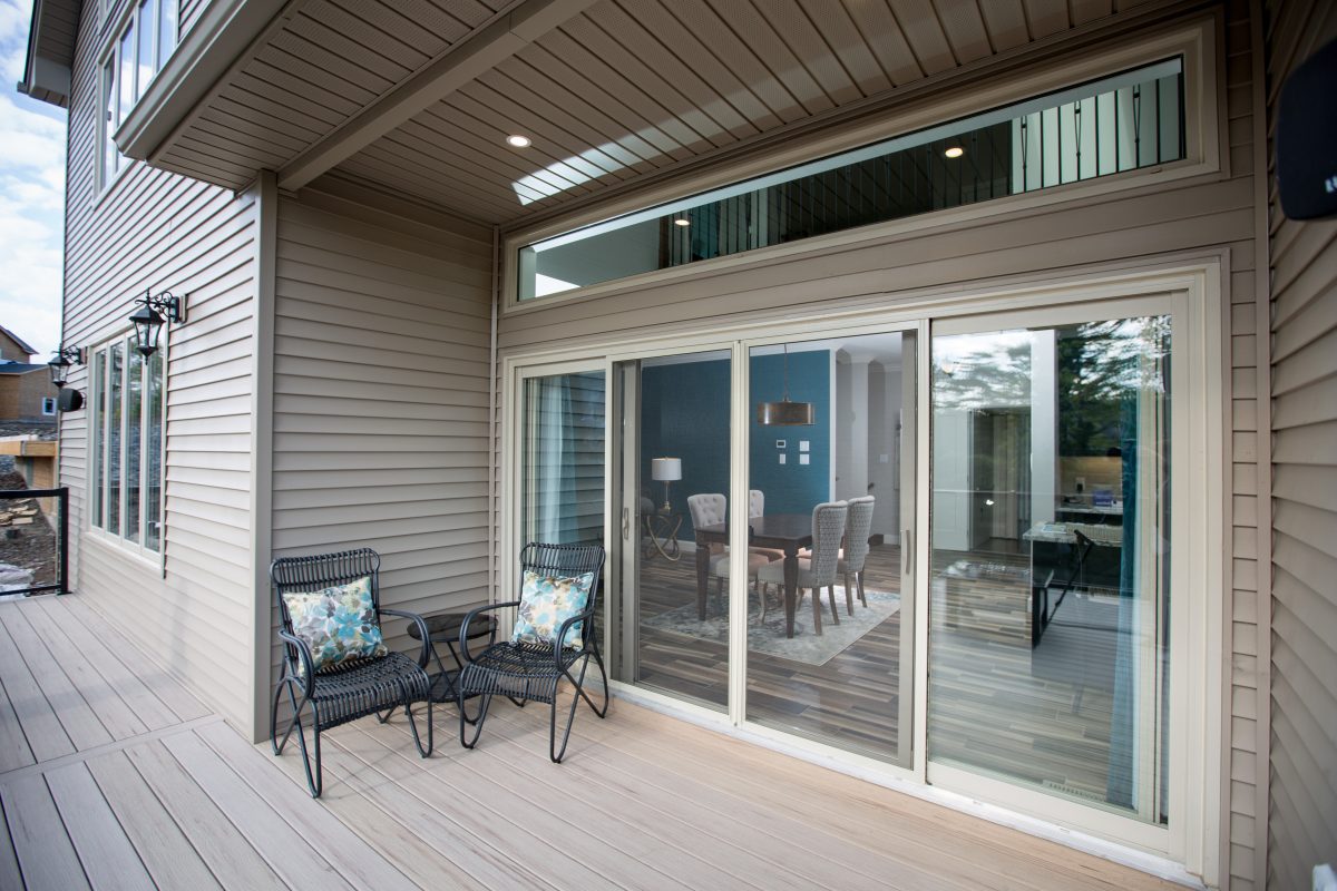 exterior view of sliding patio doors