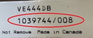 Serial Number Reference Sticker